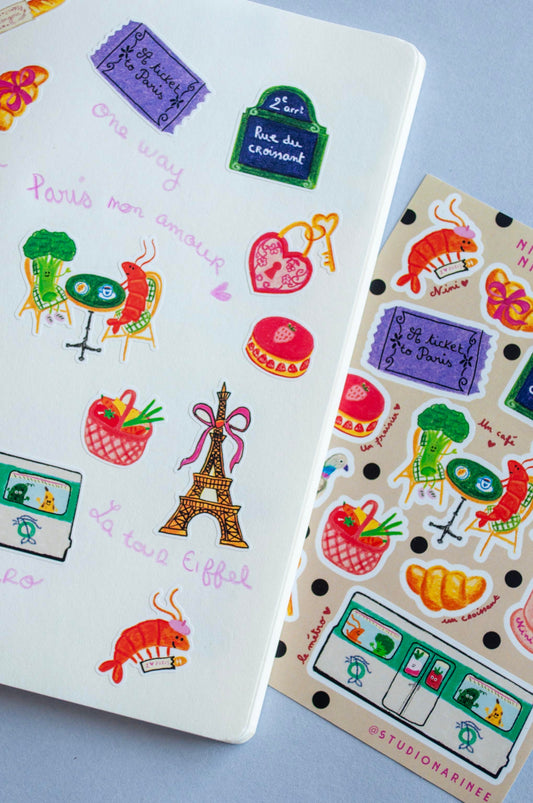 Nini in Paris - Planche de stickers A6