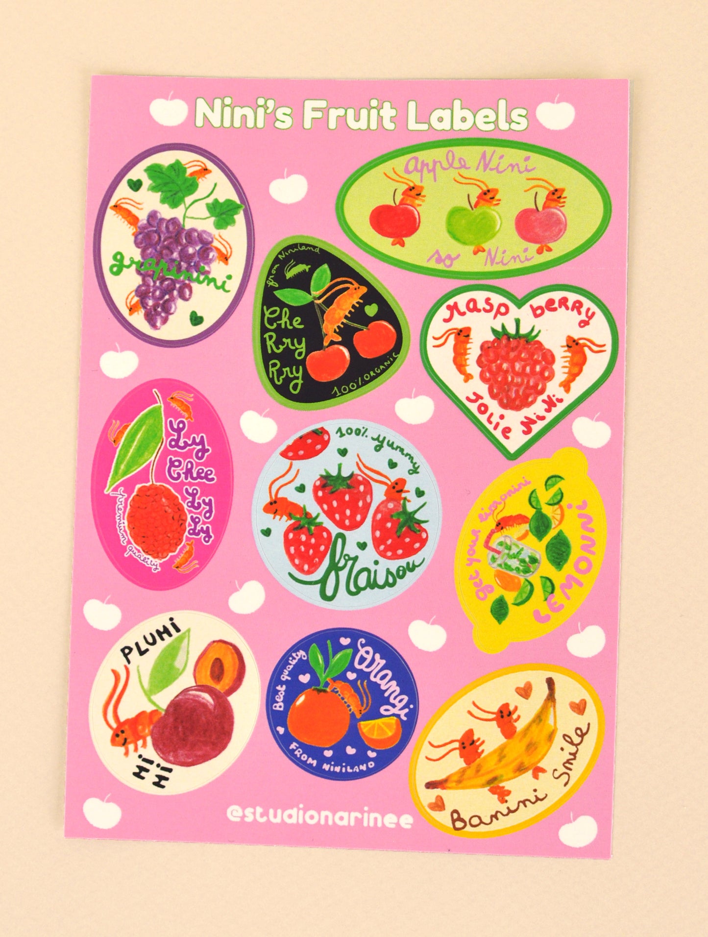 Fruit Labels– Planche de stickers A6