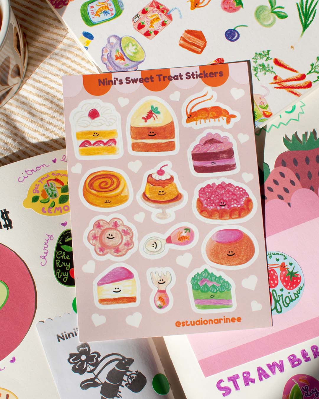 Sweet Treats & Desserts – Planche de stickers A6