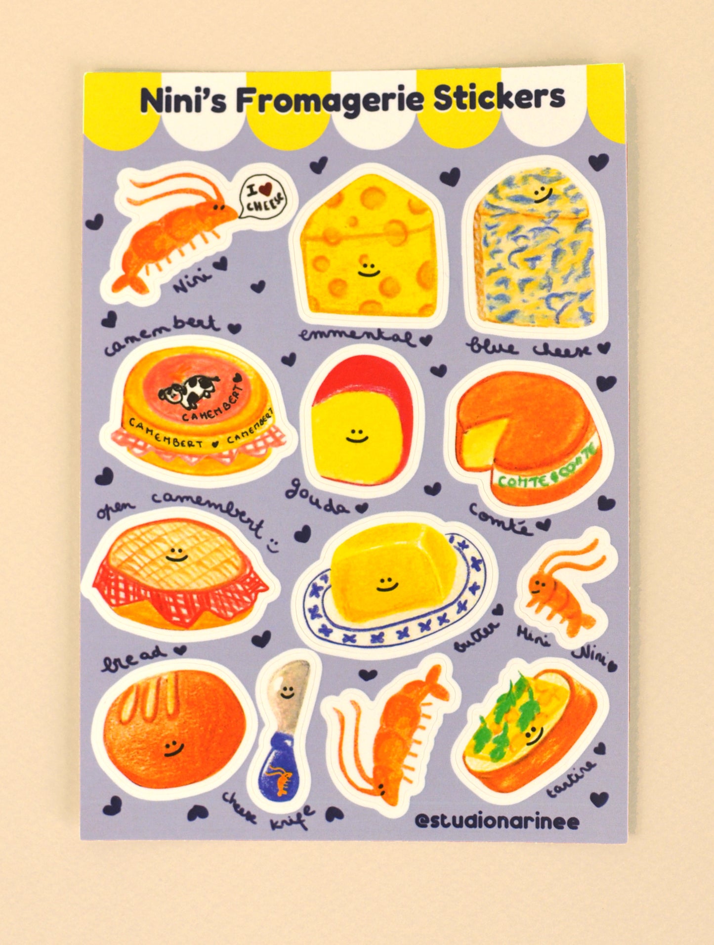 Cheese Lover – Planche de stickers A6