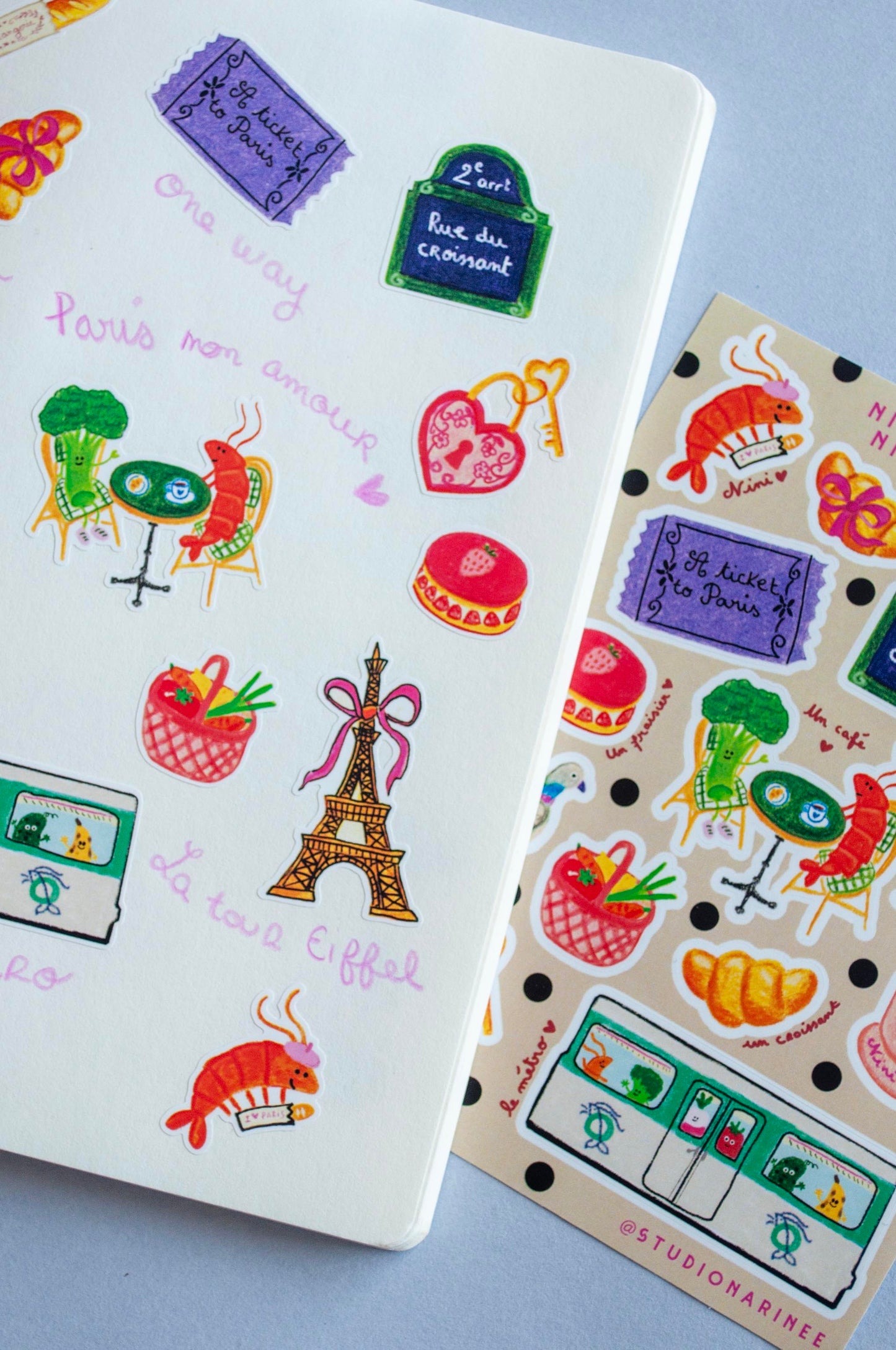 Nini in Paris - Planche de stickers A6