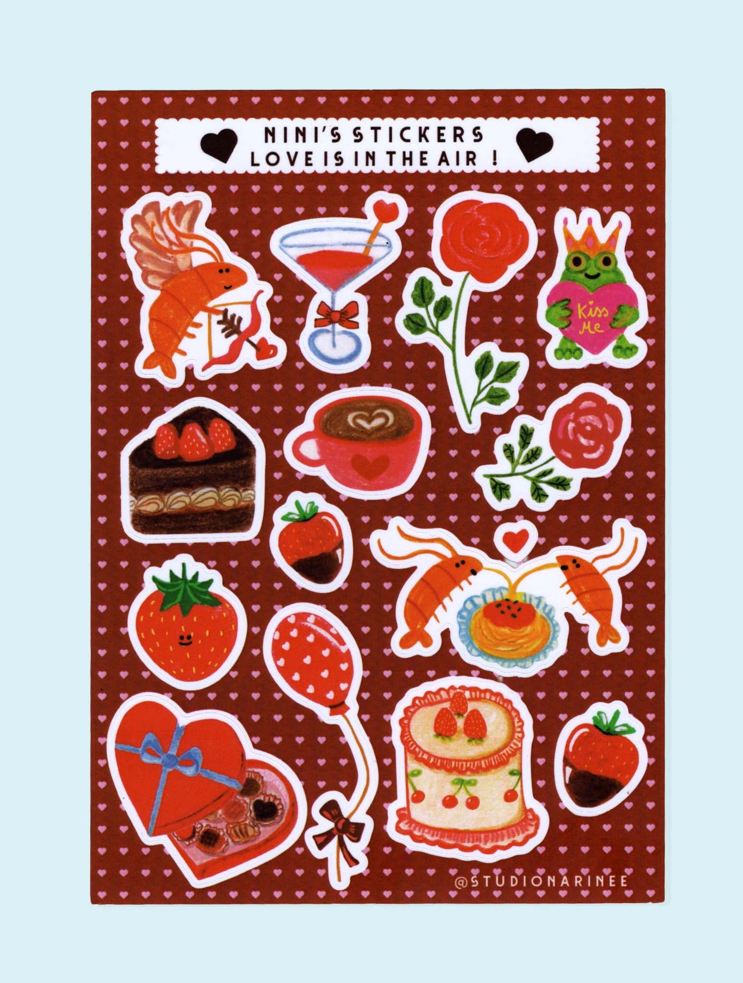 Love is in the air !  Planche de stickers A6