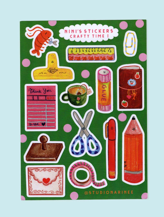 Crafty Time ! - A6 Sticker Sheet