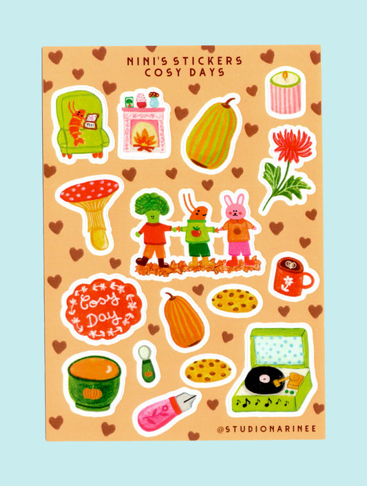 Cosy days Planche de stickers A6