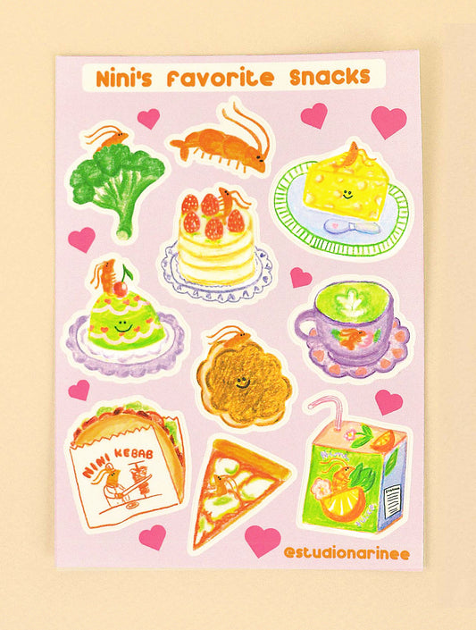 Nini's Favorite Snacks– Sticker Sheet A6