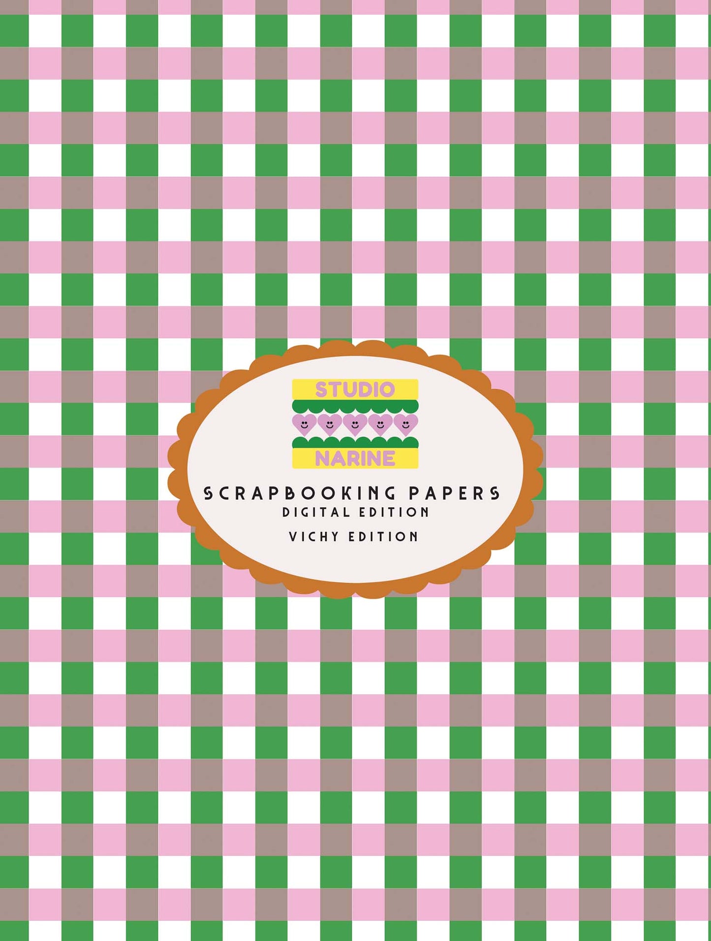 Scrapbooking Papers- Gingham Edition- 20 A4 sheets- Reading-to-print PDF