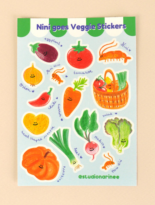 Let’s Go Veggie! – Planche de stickers A6