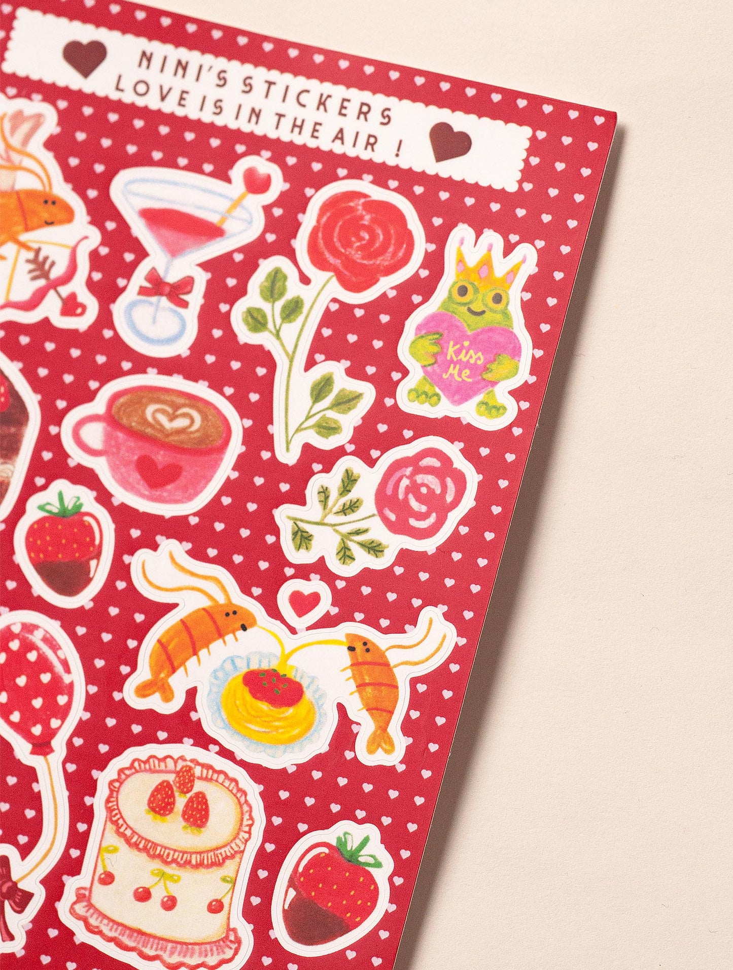 Love is in the air !  Planche de stickers A6