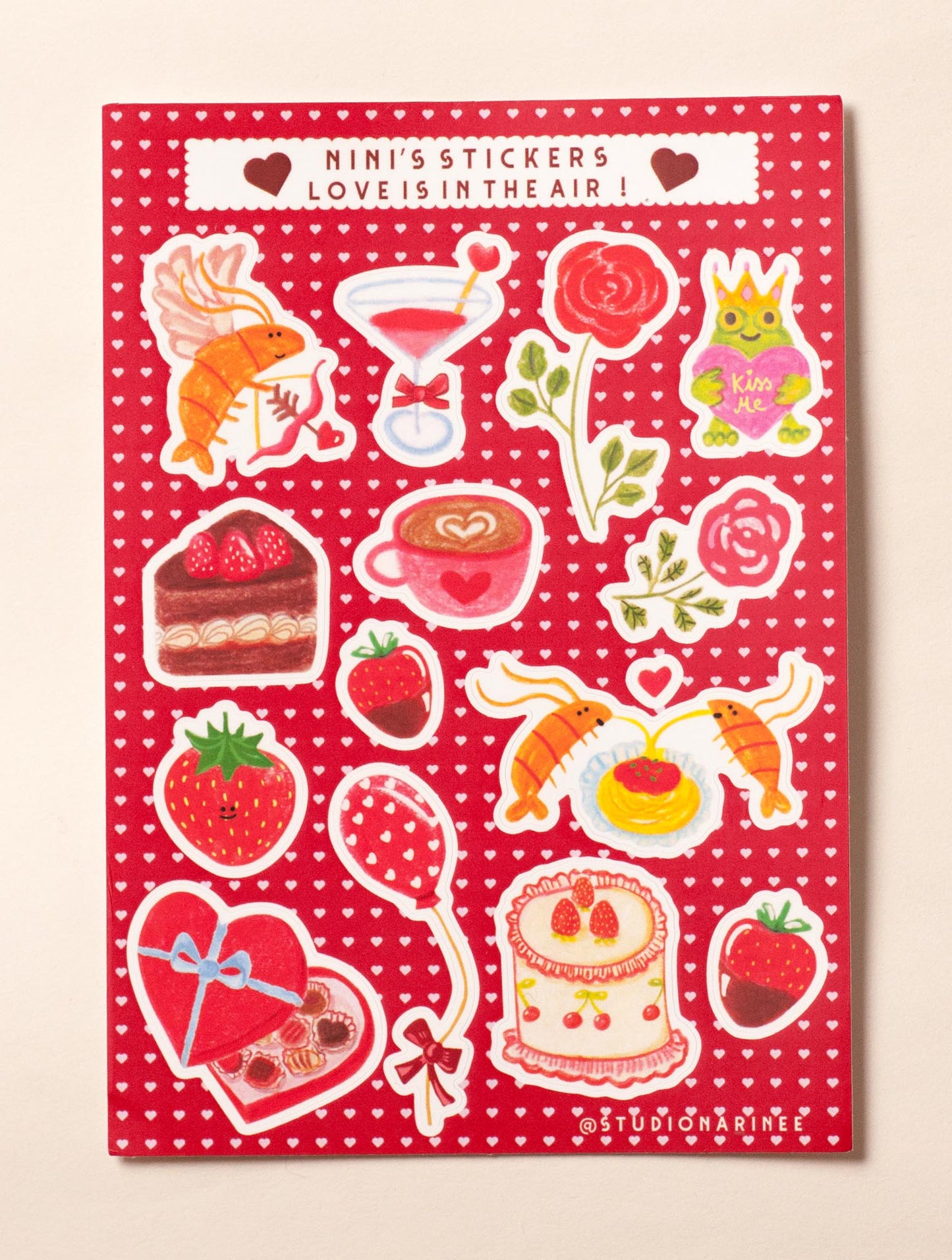 Love is in the air !  Planche de stickers A6